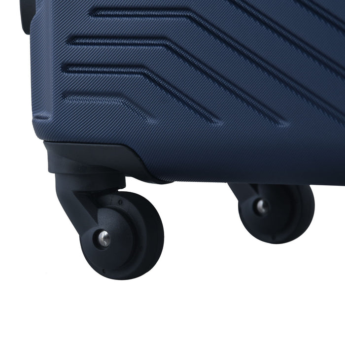 3 Piece Luggage Sets ABS Lightweight Suitcase With Two Hooks, Spinner Wheels, Tsa Lock, (20 / 24 / 28) Navy