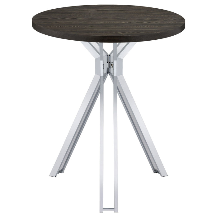 Edgerton Round 35-inch Pub Height Bistro Bar Table Dark Oak