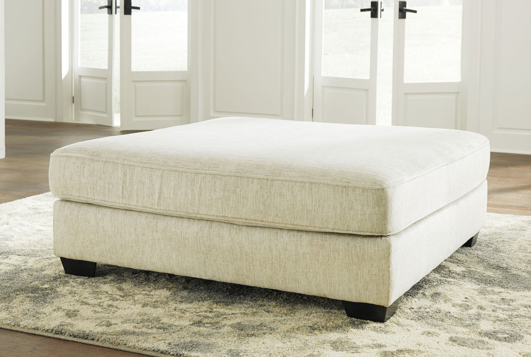 Rawcliffe - Oversized Accent Ottoman - Parchment