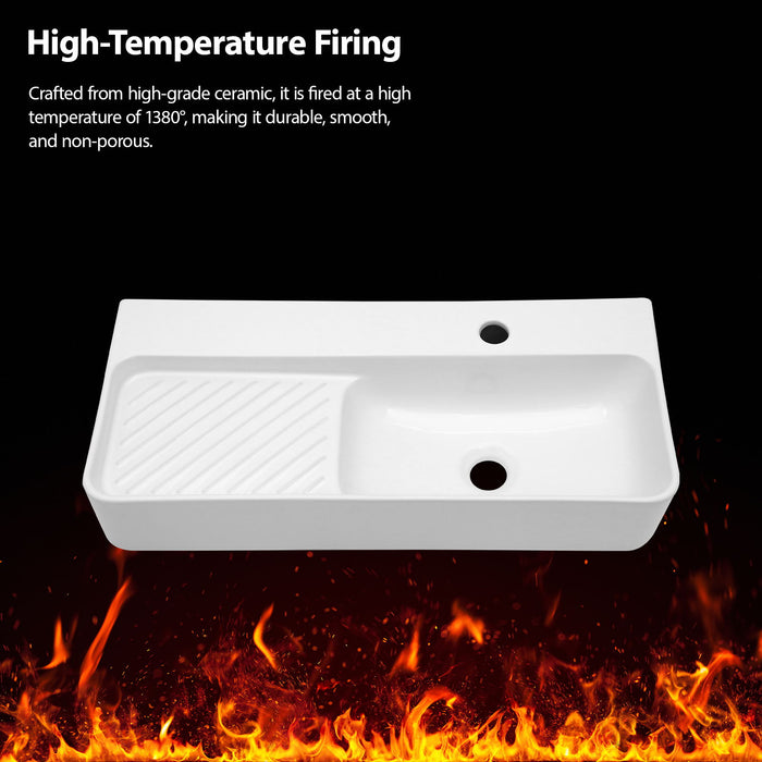 Inspired Console Sink With Built In Washboard, Overflow & Sleek Legs, 28" X 12" - White / Black