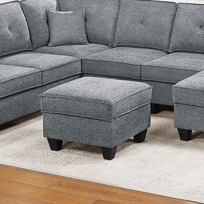5 Piece Sectional Set With USB Port And Ottoman