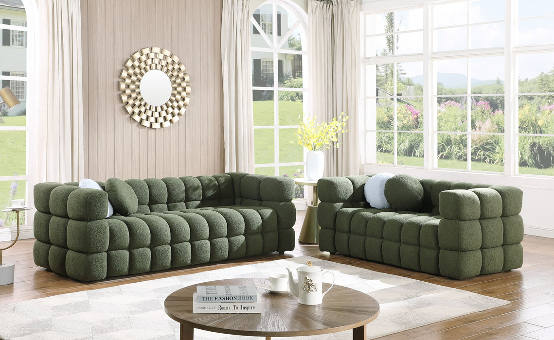 84.3 / 62.2 Length, 35.83" Deepth, Human Body Structure For Usa People, Marshmallow Sofa, Boucle Sofa, Olive Green Color, 3 Seater. Sofa And Loveseater