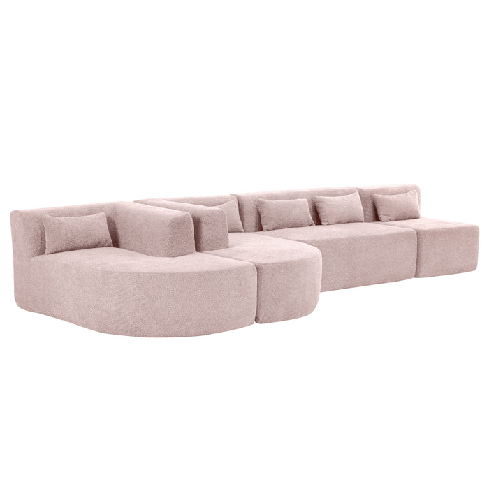 Upholstered Sofa Free Combined Sofa Couch With 2 Chaise Lounge And Five Back Pillows For Living Room