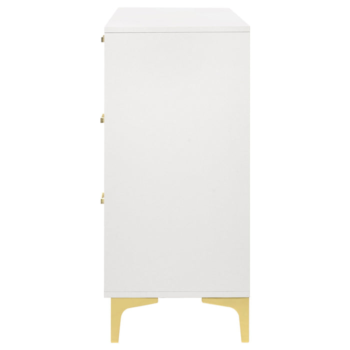 Karena - Rectangular 6 Drawer Dresser - White