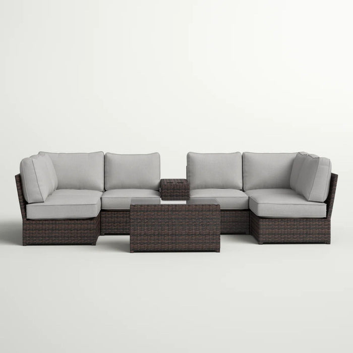Stylish Modular Wicker Patio Seating Group