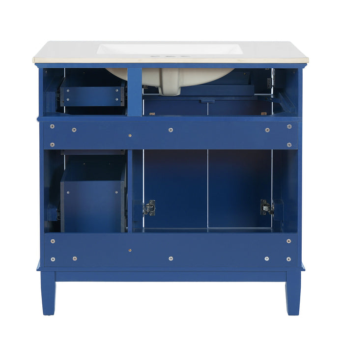 Modern Bathroom Vanity With Ceramic Sink, Soft Close Storage Cabinet