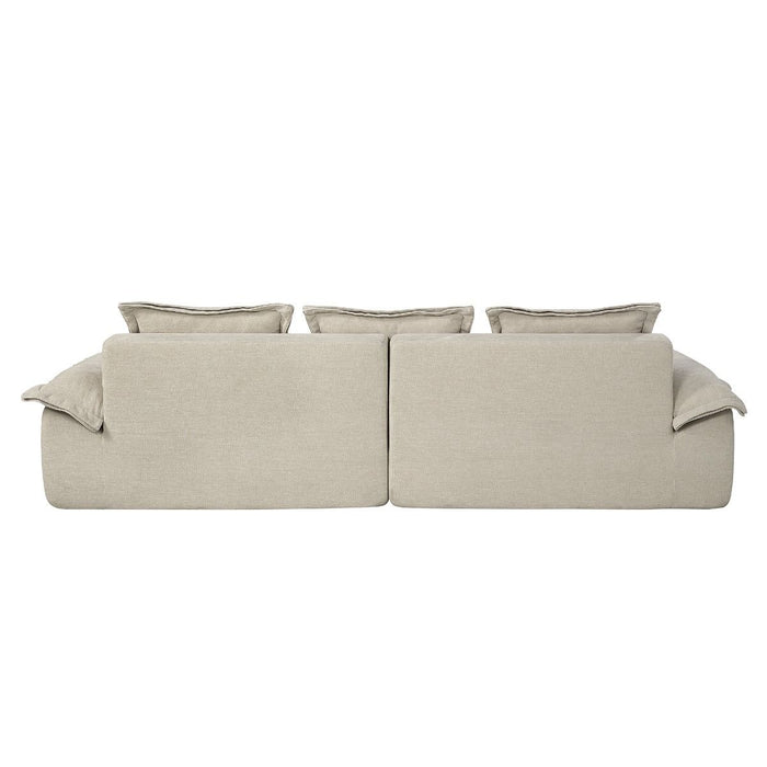 Jesse - Oversized Sofa With 6 Pillows - Beige Linen