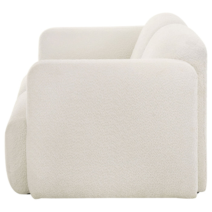 Dorset Fabric Upholstered Round Track Arm Loveseat White