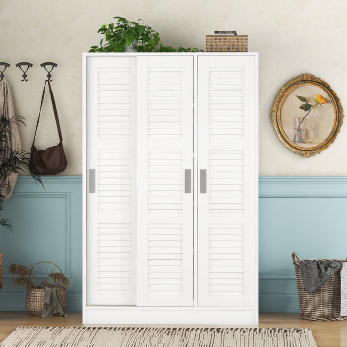 3 Door Shutter Wardrobe & Shelves