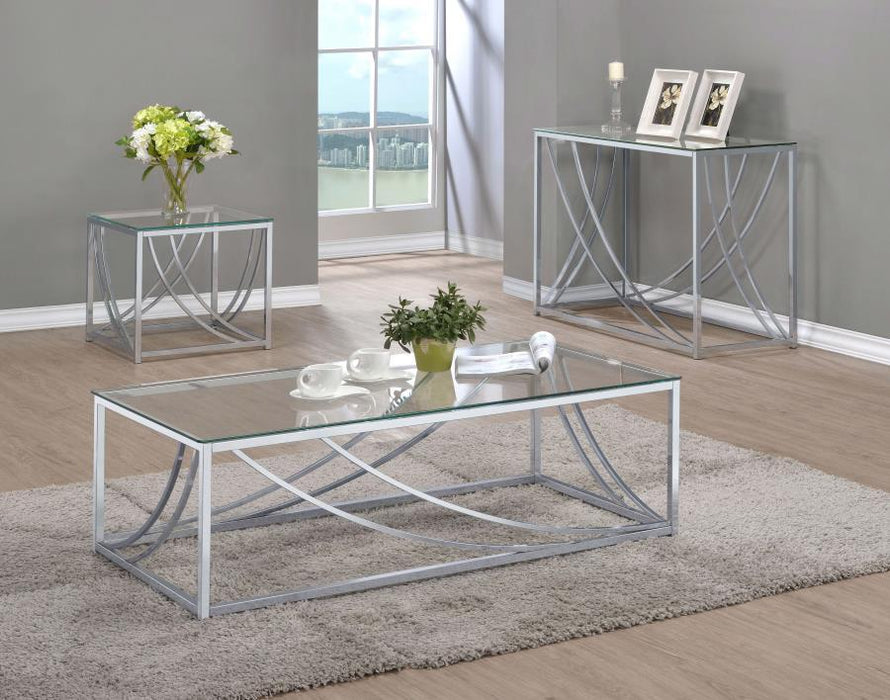 Lille - Glass Top Entryway Sofa Console Table Accents