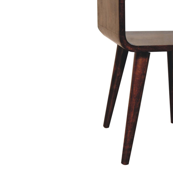 Mini California Curved Nightstand Wth Lower Slot