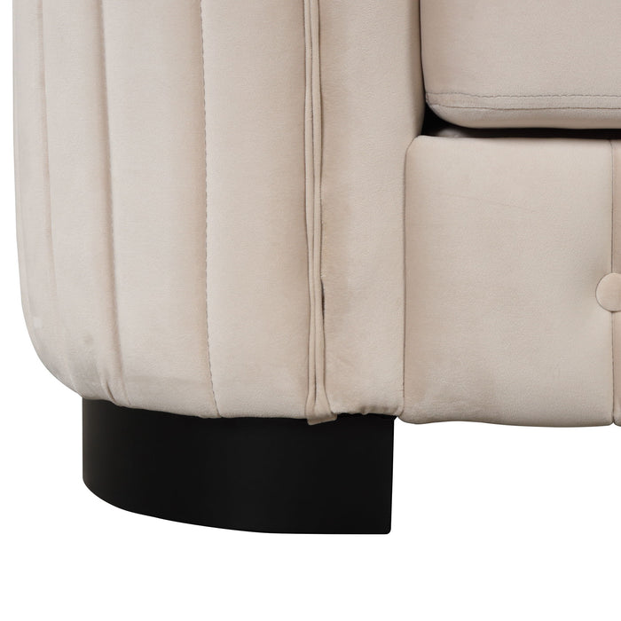 Upholstered Loveseat Sofa With Thick Removable Seat Cushion