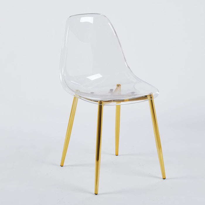 Transparent Plastic Seat Dining Chair (Set of 4)
