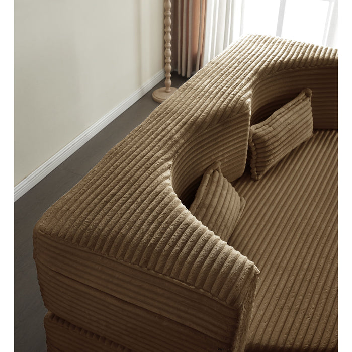 Floor Convertible Sleeper Sofa Bed With 2 Pillows