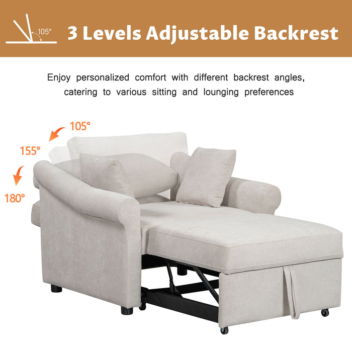 Convertible Sleeper Chair With Adjustable Backrest