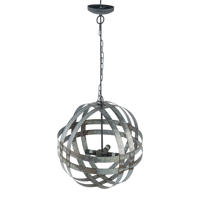 4 Light Galvanized Chandelier, Hanging Light Fixture With Adjustable Chain For Kitchen, Bulb Not Included - Gray
