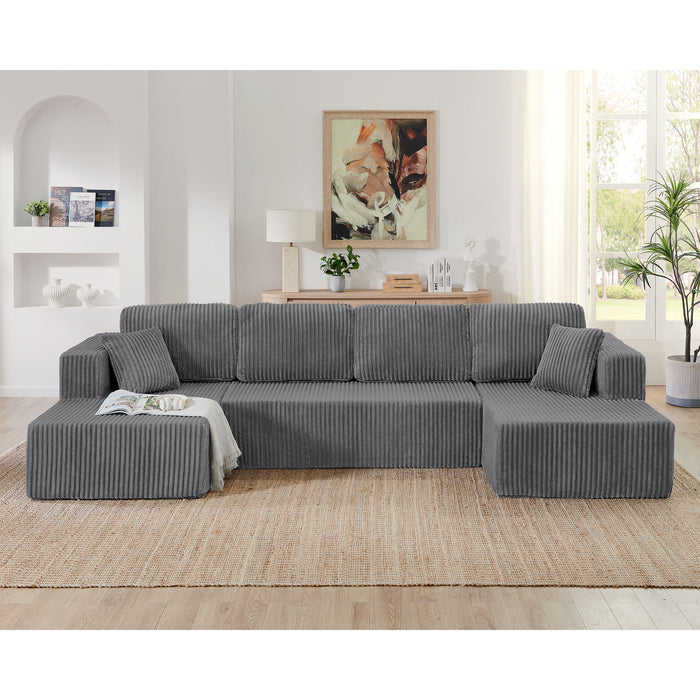 Modern Minimalist U - Shape Modular Sectional Sofa