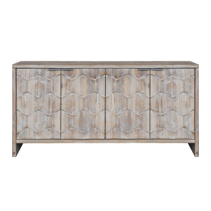 Accent Cabinet Farmhouse Style 4 Door Wooden Cabinet Sideboard Buffet Server Cabinet Storage Cabinet, For Living Room, Entryway, Hallway, Office, Kitchen And Dining Room