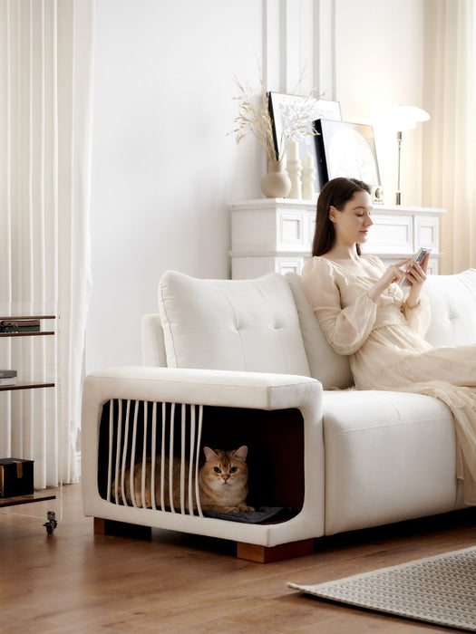 3 Seater Sofa Couch For Living Room, Modern Couches For Small Space, Cat Nest Sofa, For Cat Friendly, Comfy Couch With Waterproof And Cat Scratch Resistant Fabric