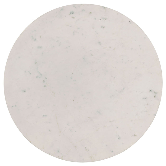 Aldis Round Marble Top Coffee Table White and Natural