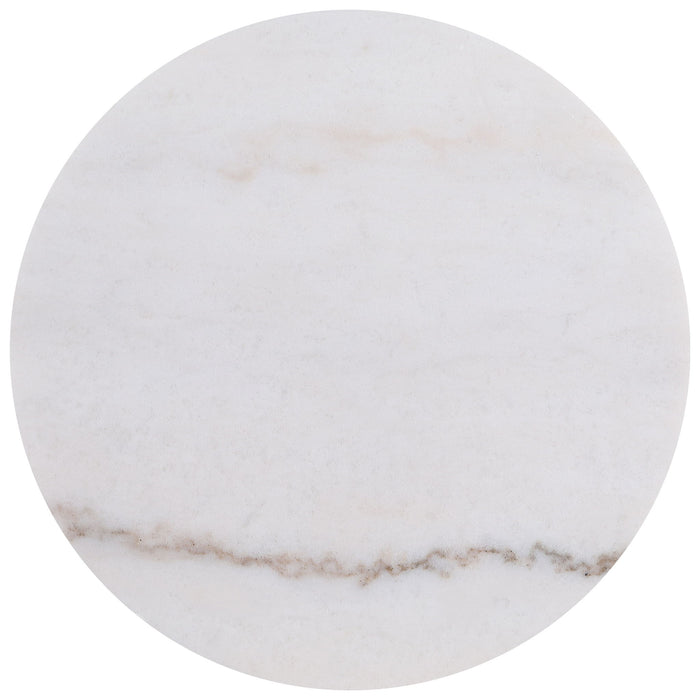 Jason 3-piece Round White Marble Coffee Table Set Honey Brown