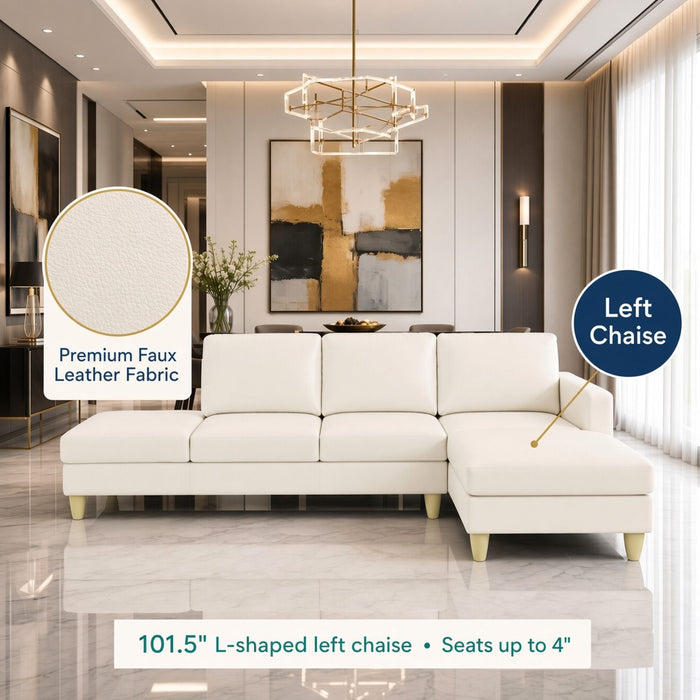 L - Shaped Sectional Sofa With Chaise & Ottoman