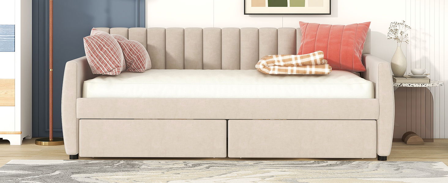Upholstered Daybed With Slat Support