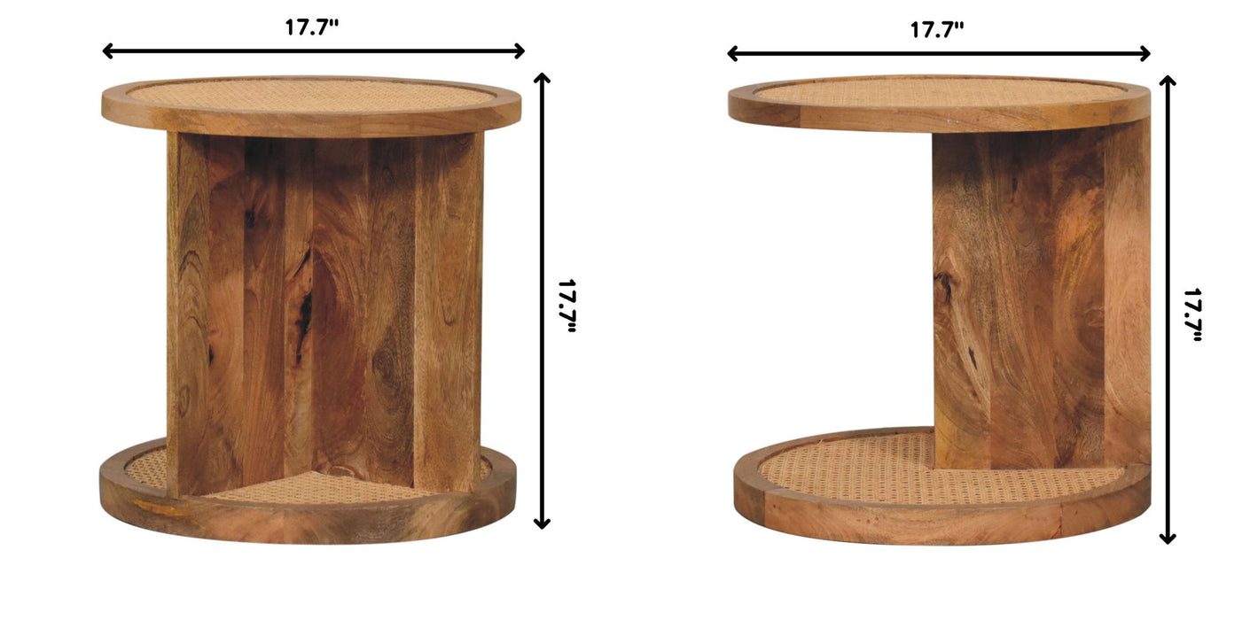 Close Knit Corner End Table - Oak