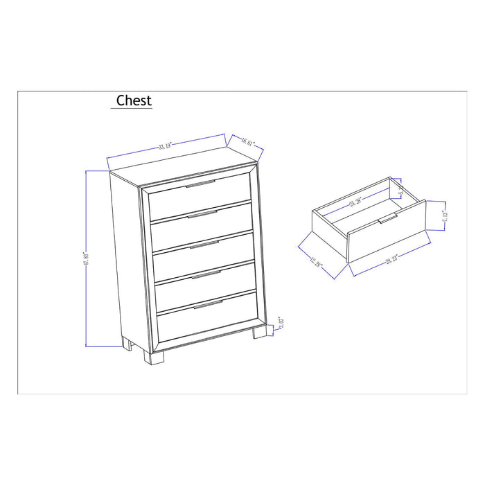 Callisie - Chest With 5 Drawers - Brown