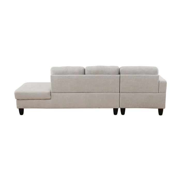 2 Piece L - Shaped Left Chaise Sectional Sofa With Ottoman, Living Room Furniture - White / Gray