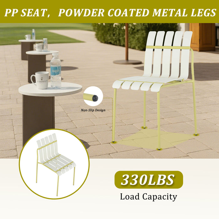 4 Piece Set Of Modern Color Block Designed Single Chairs