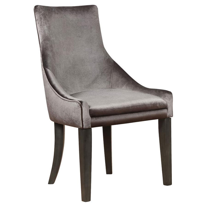 Phelps - Velvet Upholstered Dining Side Chair (Set of 2) - Gray