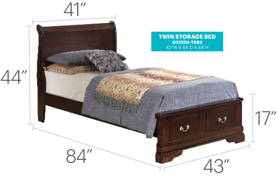 Louis Phillipe - Storage Bed