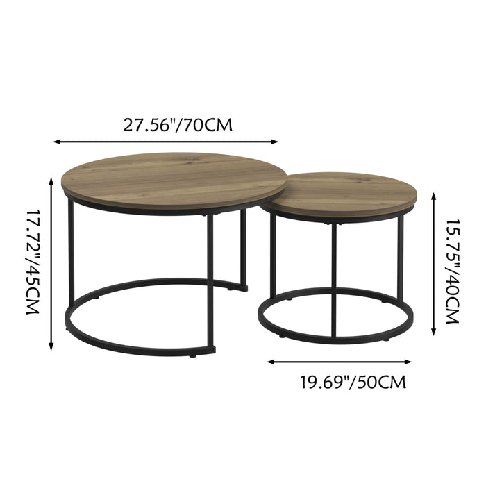 Round Nesting Coffee Table (Set of 2)