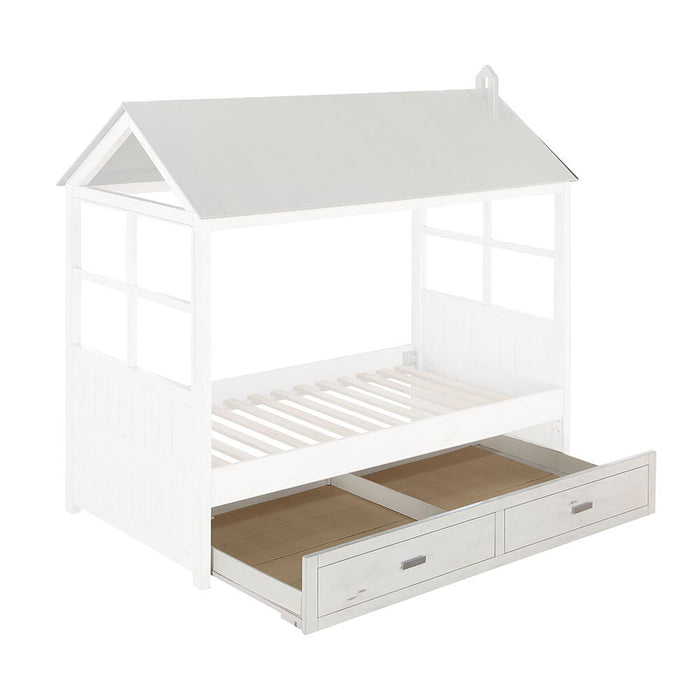 Tree House II - Twin Trundle - Weathered White & Washed Gray