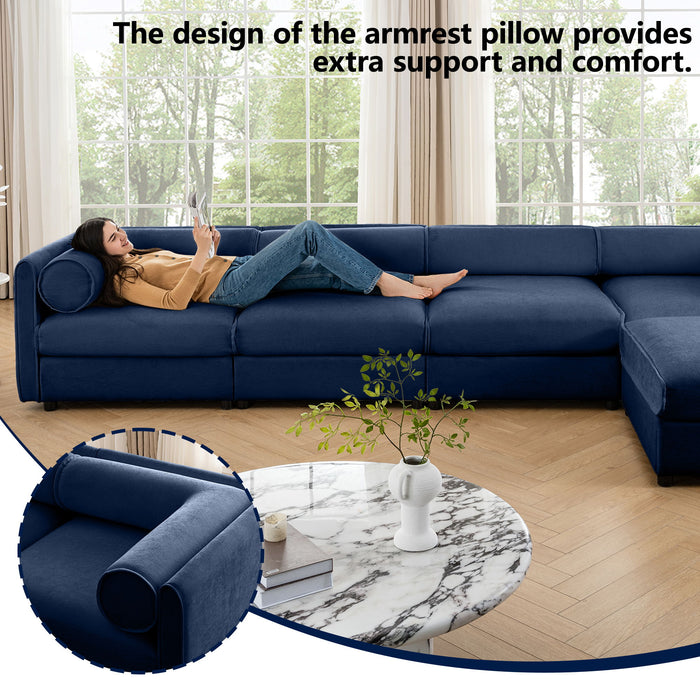Contemporary Elegant Sofa With Storage And Ottoman