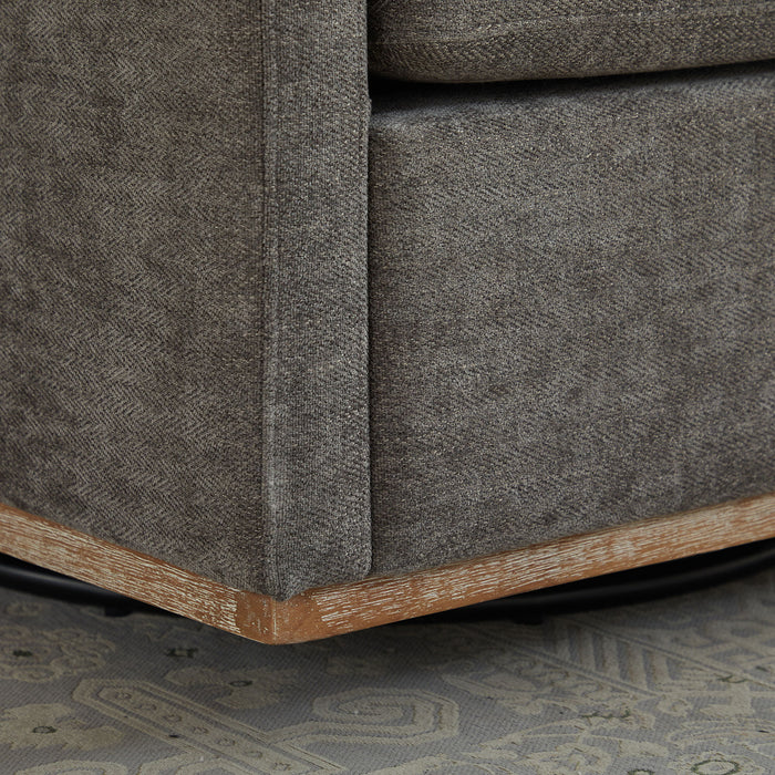 Modern Square Upholstered Swivel Accent Chair With Metal Base