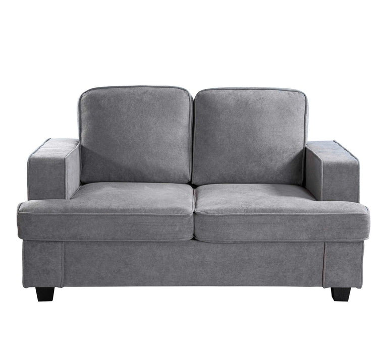 Modern Loveseat, Comfortable 2 Seater Couch With Deep Seating, Loose Back Cushions, Wide Arms
