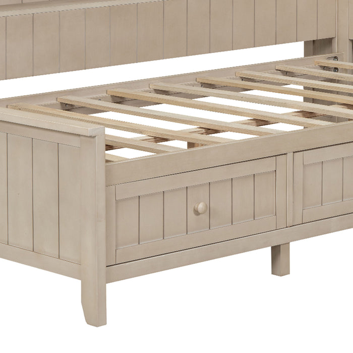 Daybed With Storage Shelves And 3 Drawers