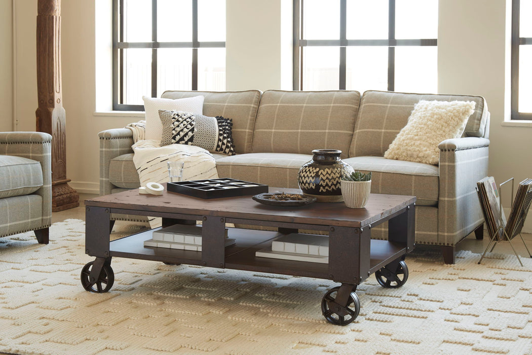 Pinebrook - Rectangular 2 Braking Casters Cocktail Table Set
