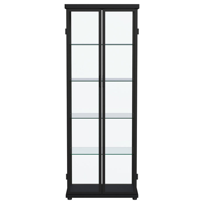 Aero 4-shelf Display Curio Cabinet with LED Lighting Black