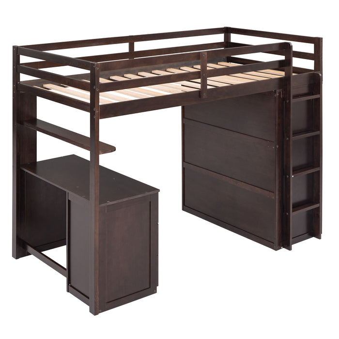Loft Bed With Drawers, Desk, And Wardrobe