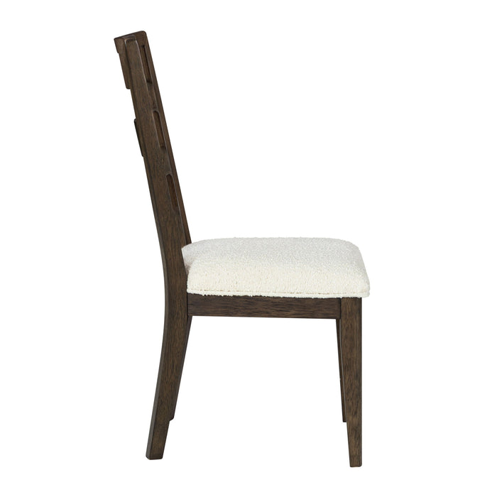 Upholstered Dining Chair With Ladder Back Design (Set of 2)