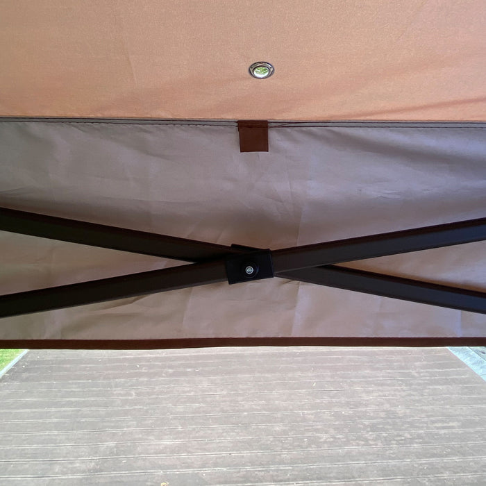 Outdoor Pop Up Gazebo Canopy With 2 Tier Soft Top And Removable Zipper Netting