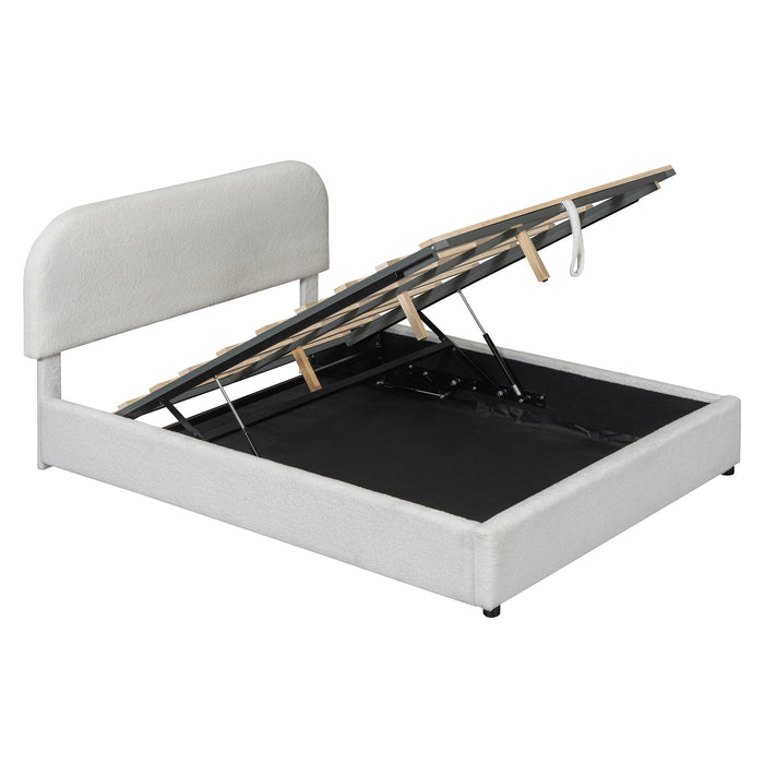 Upholstered Platform Bed With Hydraulic Storage System