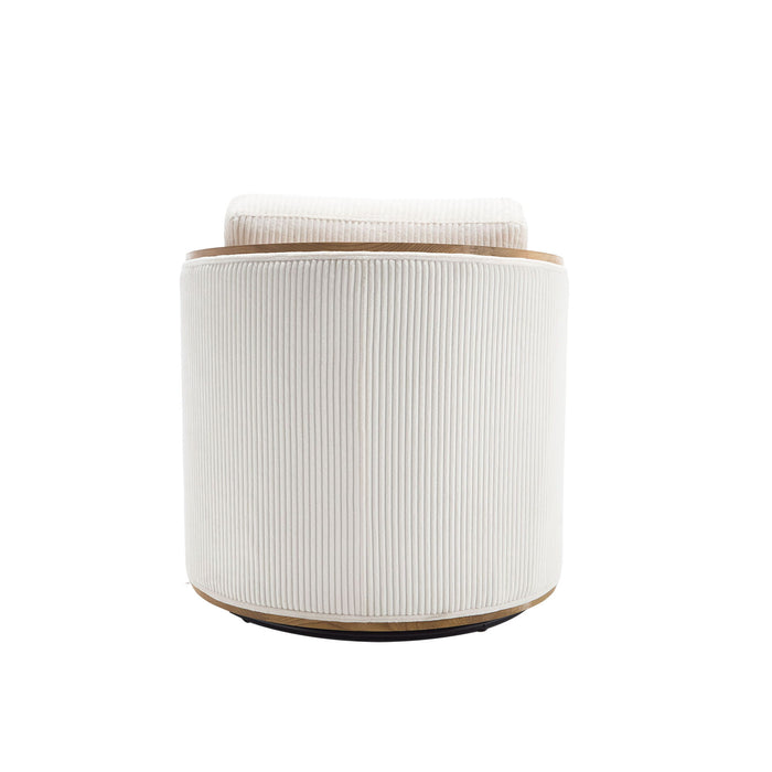 Corduroy Barrel Chair, 360 Degree Swivel
