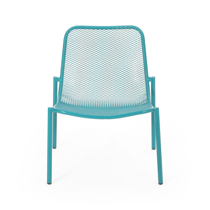 Outdoor Iron Chair With Mesh Design