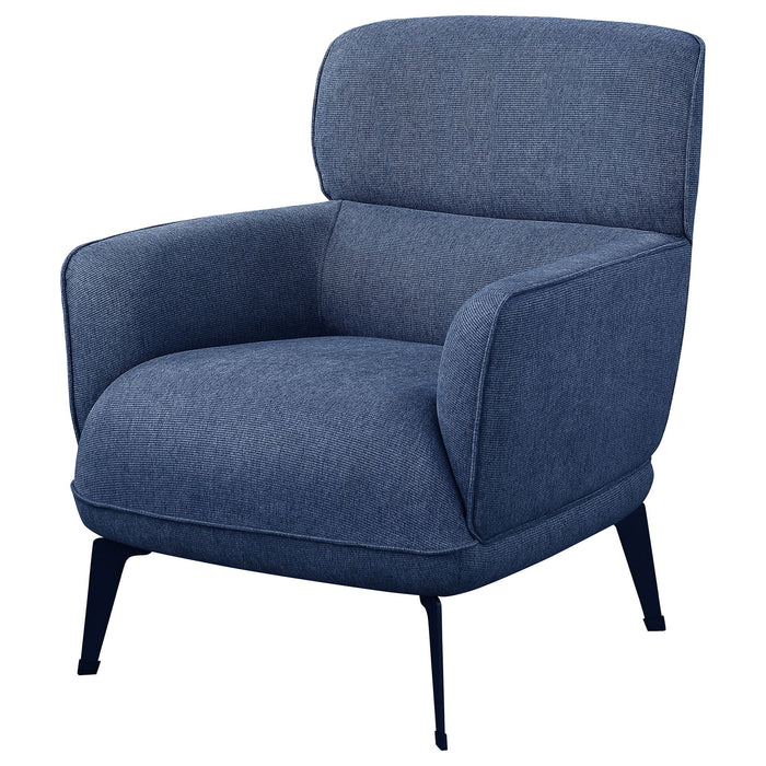 Andrea Upholstered Crescent Arm Accent Chair Blue