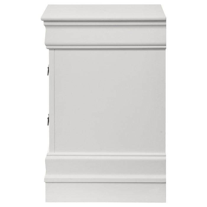 Louis Philippe 2-drawer Nightstand Bedside Table White