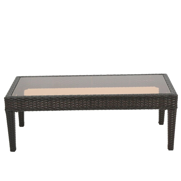 Antibes - 4 Pieces Wicker Chat Set - Brown / Beige